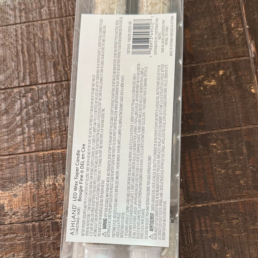 Ashland LED Wax Birch Taper Candles with Flickering Flame - Set of 2